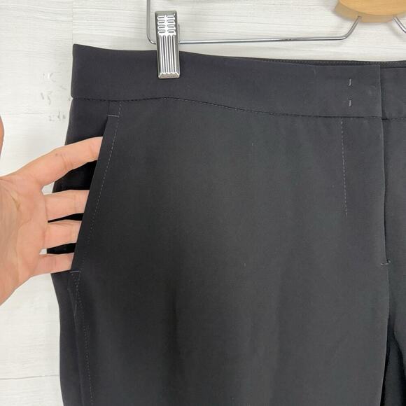 AKRIS Punto Trouser Dress Pants Womens 14 Black Crepe Tapered Leg Minimalist - Picture 5 of 16